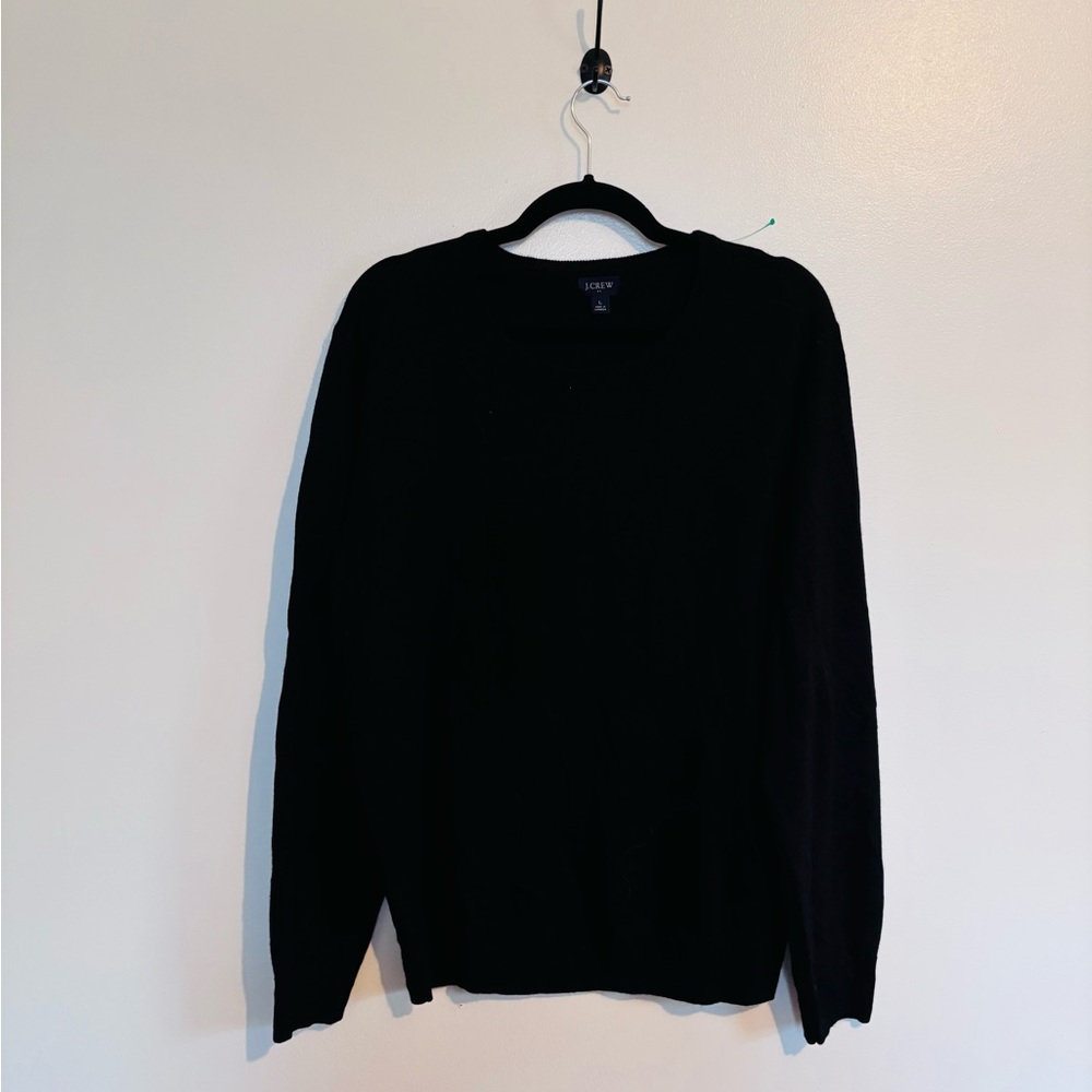 J crew merino wool black lightweight sweater size large